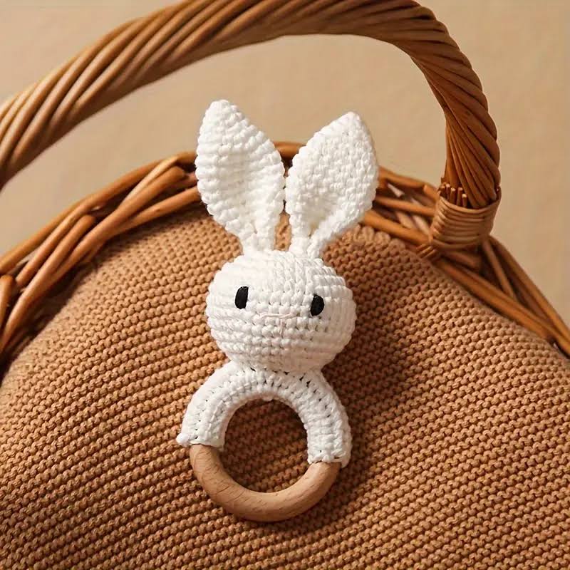 Wooden Baby Rattle Rabbit