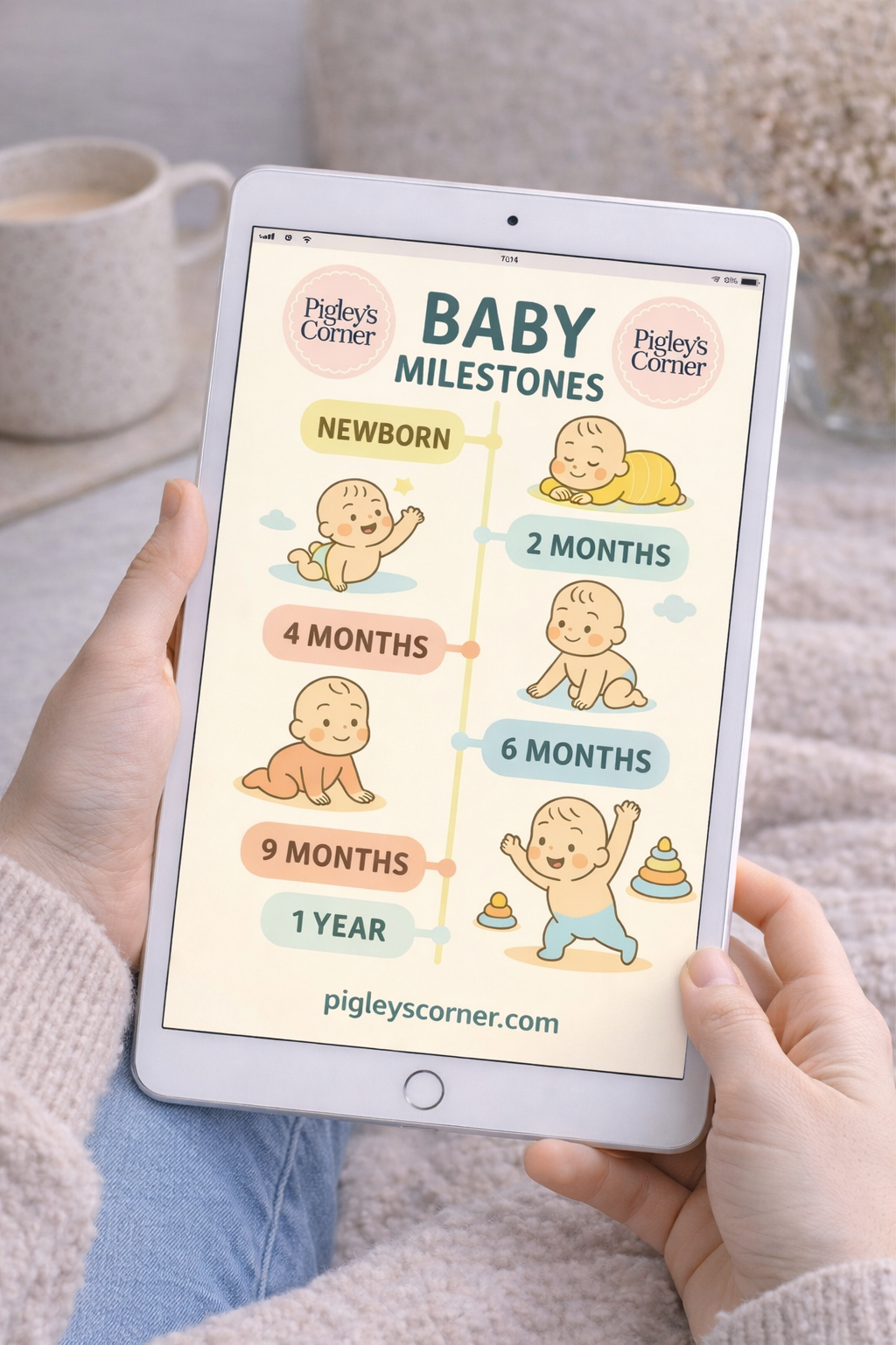 Baby Milestones Printable PDF (Newborn to 1 Year Development Chart – A4 Download)
