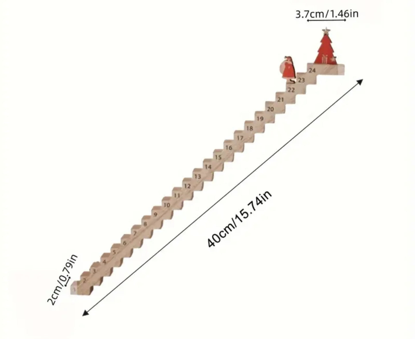 Wooden Advent Staircase Calendar – Festive Countdown Decoration | Pigley’s Corner
