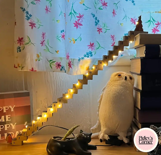 Wooden Advent Staircase Calendar – Festive Countdown Decoration | Pigley’s Corner