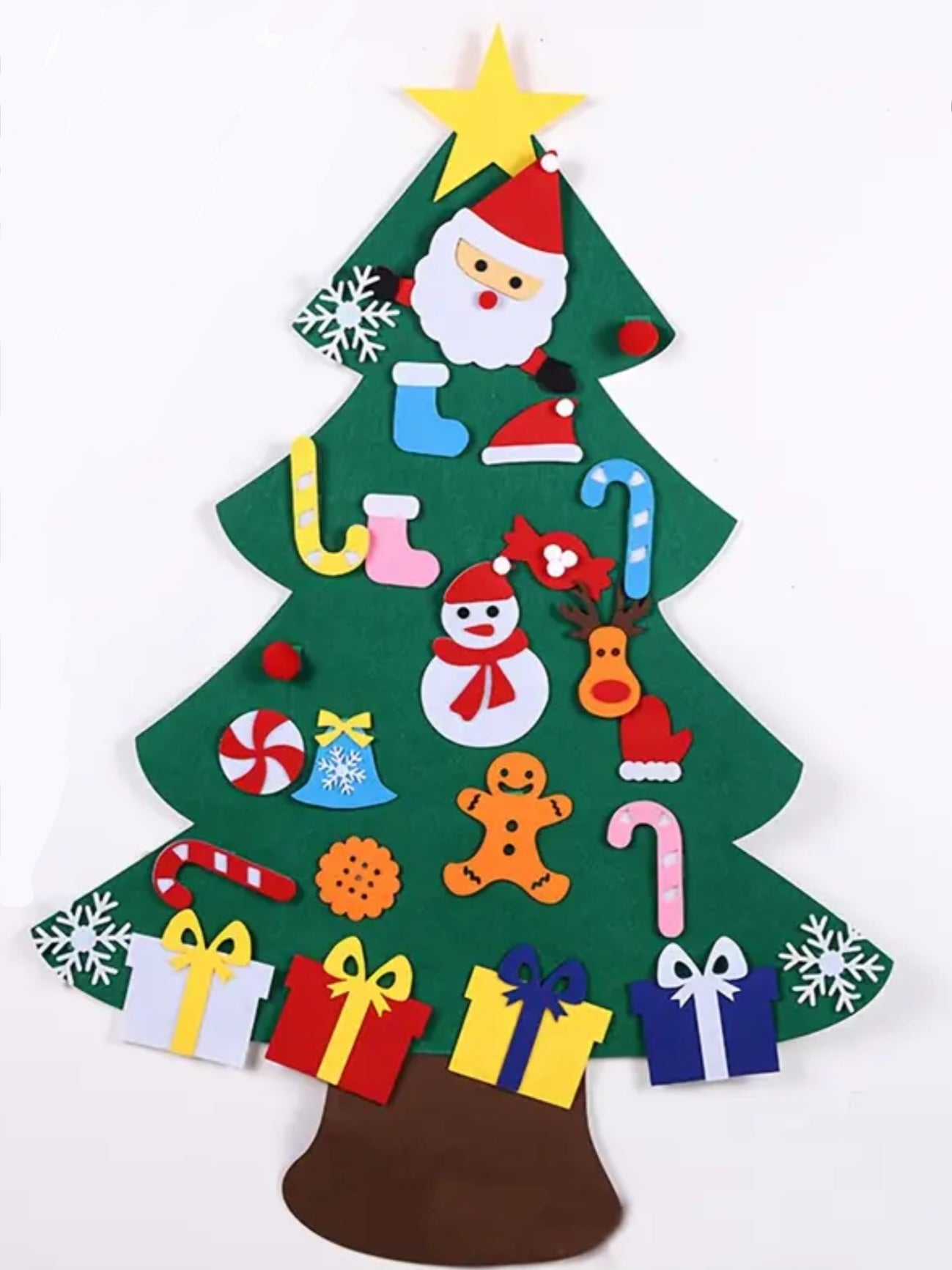 My First Christmas Tree – Luxe Felt Wall Tree with Stick-On Ornaments for Magical Holiday Play | Pigley’s Corner