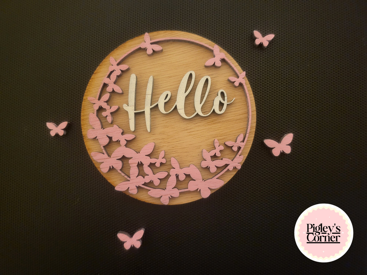 Custom Butterfly Wooden Name Sign – Personalised Layered Wall Plaque | Pigley’s Corner