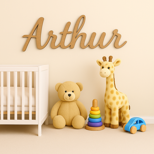 Custom Wooden Baby Name Sign – Handcrafted Timber Nursery Décor 900mm × 300mm | Piggly’s Corner