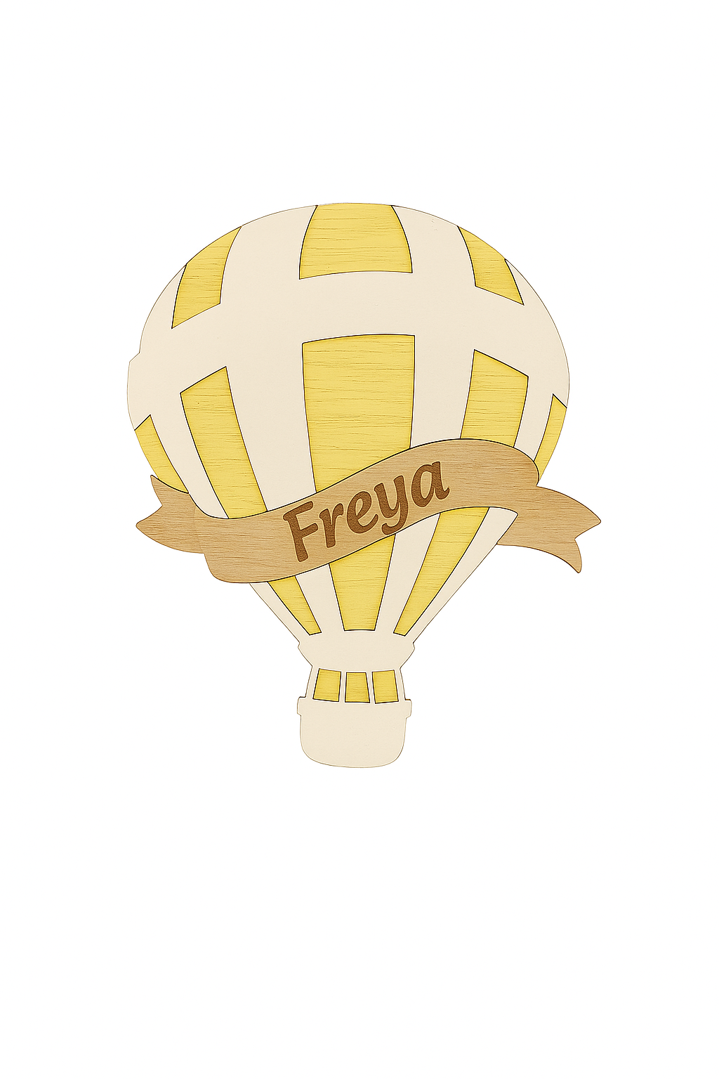 Personalized Hot Air Balloon Baby Name Sign – Custom Wooden Nursery Wall Decor.